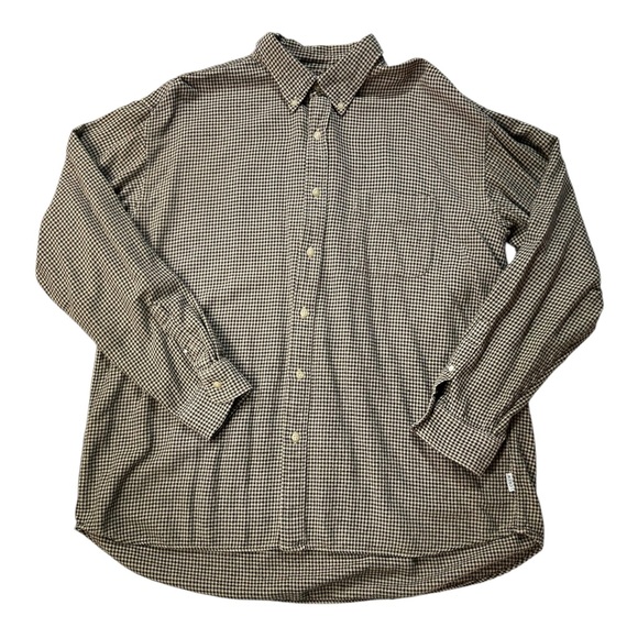 Vintage J.Crew Flannel Button Down Shirt Mens XL Houndstooth 100% Cotton Y2K - Picture 2 of 9